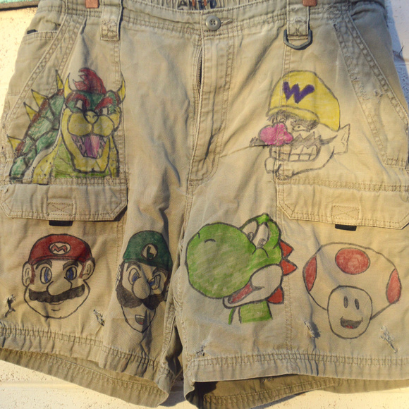 Anti Culture Other - SNES Super Nintendo Tan Mario Cargo Shorts